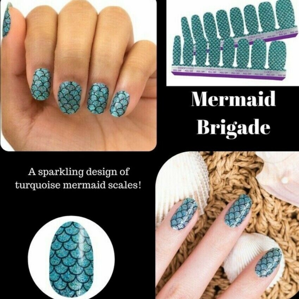 Mermaid Brigade - RETIRED Color Street Set - Turquoise/Blue Glitter - Scales